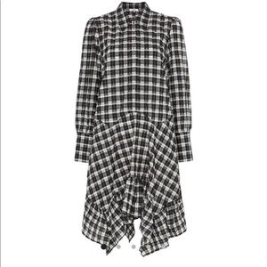 GANNI Seersucker black and white dress.